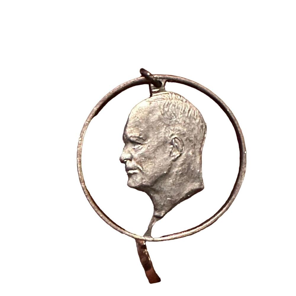 Vintage Eisenhower Liberty Dollar Coin Pendant Silver Plated